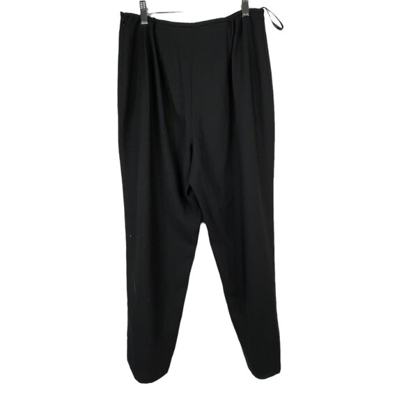 Eileen Fisher Flat Front Wool Trouser Pants Size Medium Side Zip Black Minimal - Picture 2 of 7